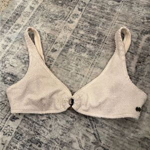 Billabong Cream Textured Bralette Top with Front Clasp